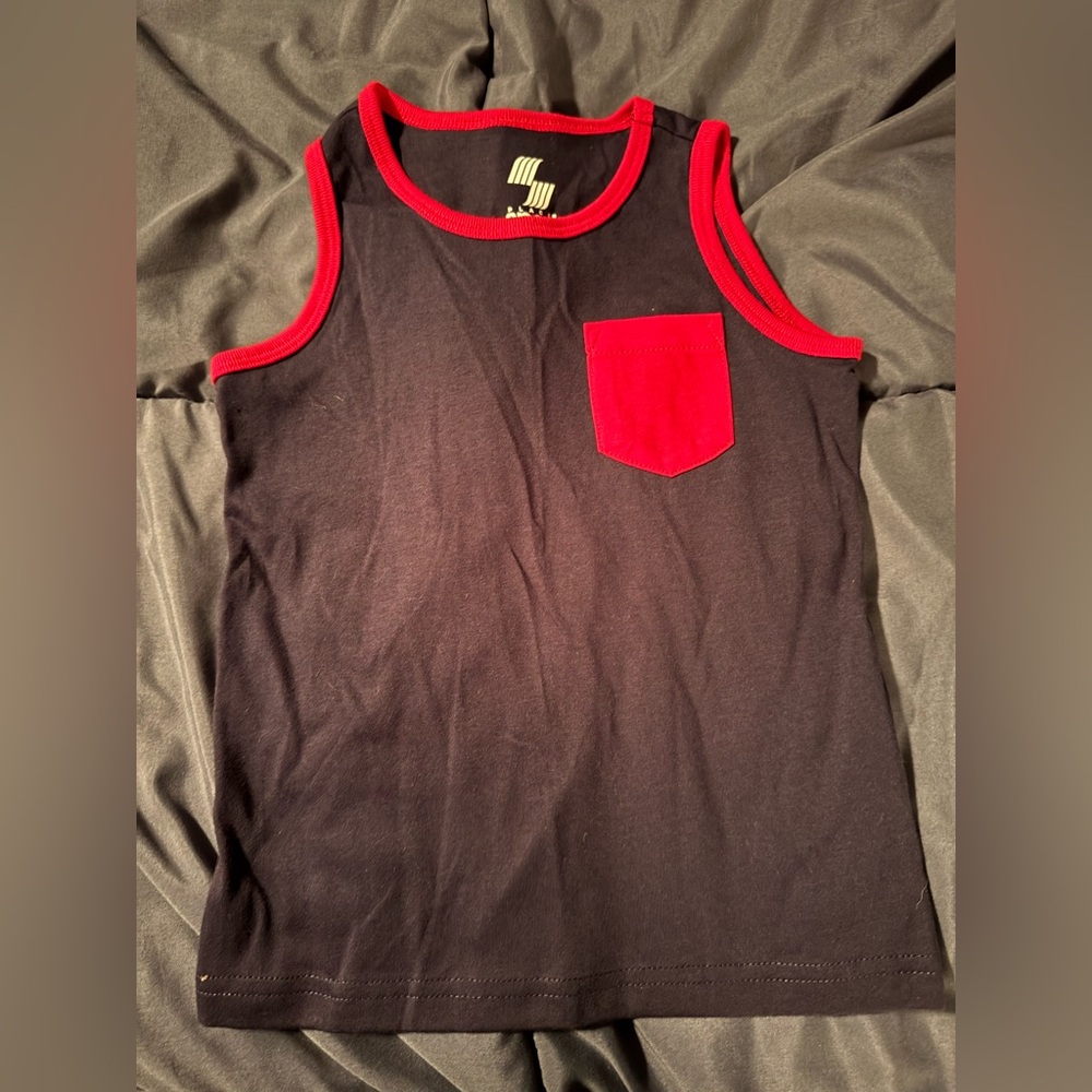 Stylish Black and Red Kids Tank Top